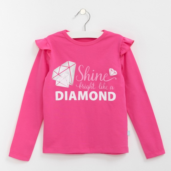 Футболка с дл.рукавом "Бриллиант",розовая, р-р 32 (110-116 см) 5-6 лет., 100% хлопок