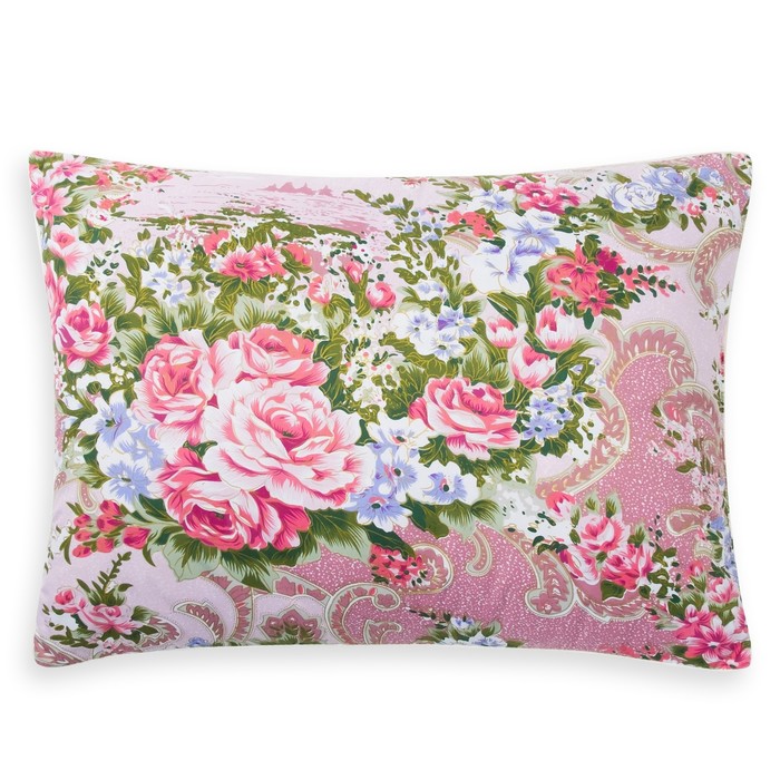 Подушка Фиалка 50х68 см, 1,8 кг, наполнитель перовой первой категории Б, чехол тик