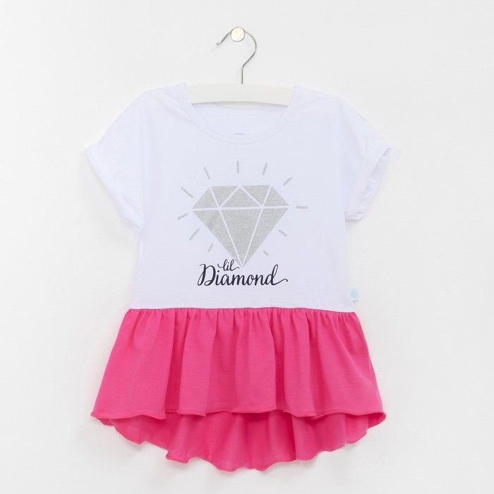 Футболка "Бриллиант", белая, р-р 32 (110-116 см) 5-6 лет, 100% хлопок