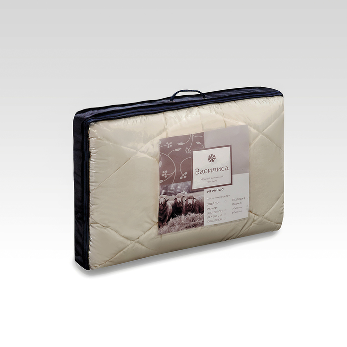 Одеяло Василиса О/164 200х220 см микрофбира, Шерсть мериноса, 300 гр, пэ 100%