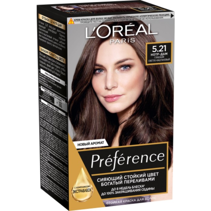 Краска для волос L'Oreal Preference Recital «Нотр-Дам», тон 5.21, глубокий-светло каштановый