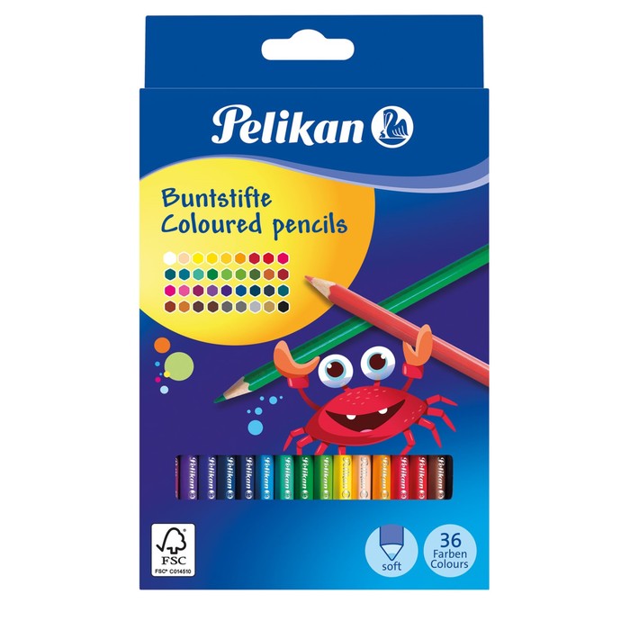 Карандаши 36цв Pelikan трехгран.3мм, к/к 700139
