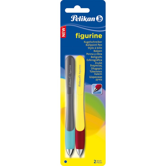 Набор ручек шариковых автомат 2 шт Pelikan Figurine, M, синий, бл 922021