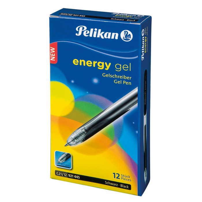 Ручка гелевая автомат Pelikan Energy Gel G21 рез.упор, M, чёрный 921445