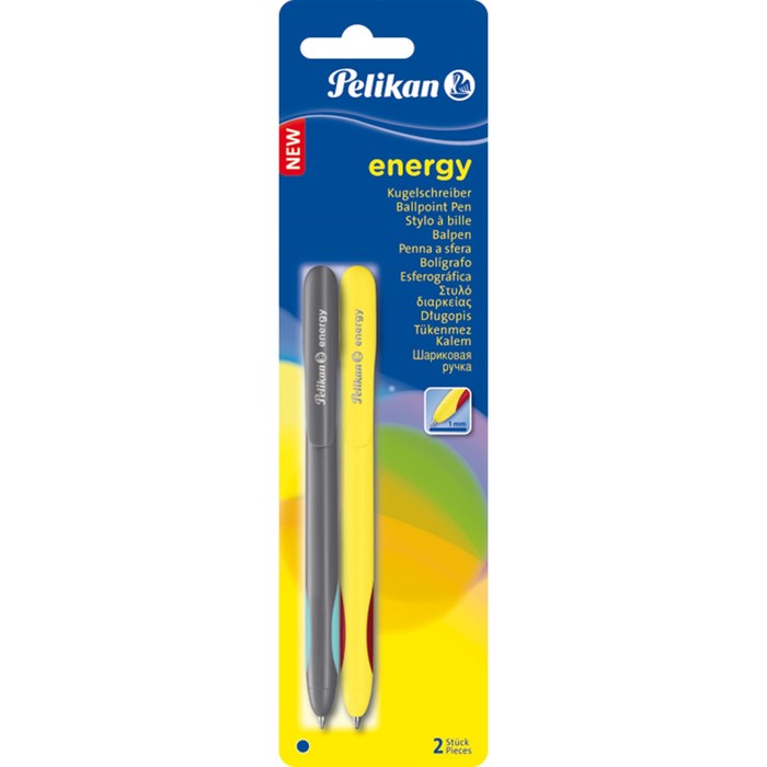 Набор ручек шариковых автомат 2 шт Pelikan Energy, M, синий, бл 921205
