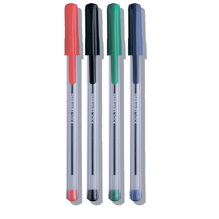 Набор ручек шариковых микс 4 цв*4 шт Pelikan Stick 1.0мм, бл 980458