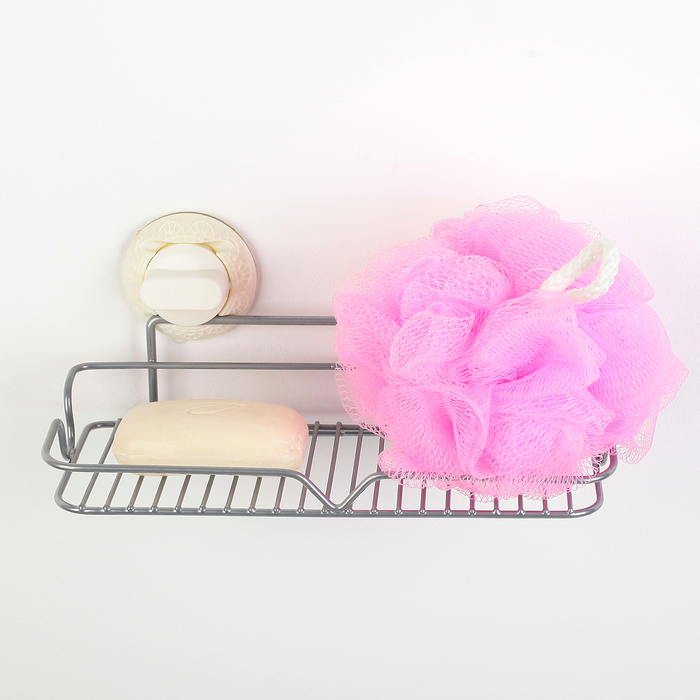 Полка для ванных принадлежностей на вакуумных присосках 24х11х10 см