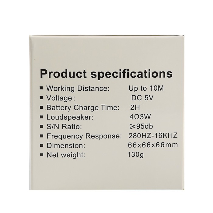 Беспроводная колонка шар Bluetooth, карты TF, microUSB, Soft Touch, чёрная