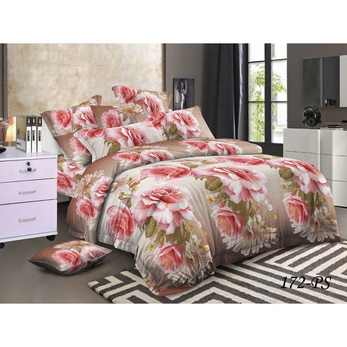 КПБ 1,5 сп, 160х220 см, 150х210 см, 70х70 см-2 шт., полисатин 15/172-PS