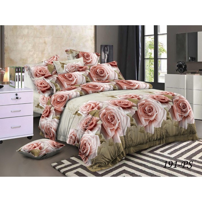 КПБ 1,5 сп, 160х220 см, 150х210 см, 70х70 см-2 шт., полисатин 15/191-PS