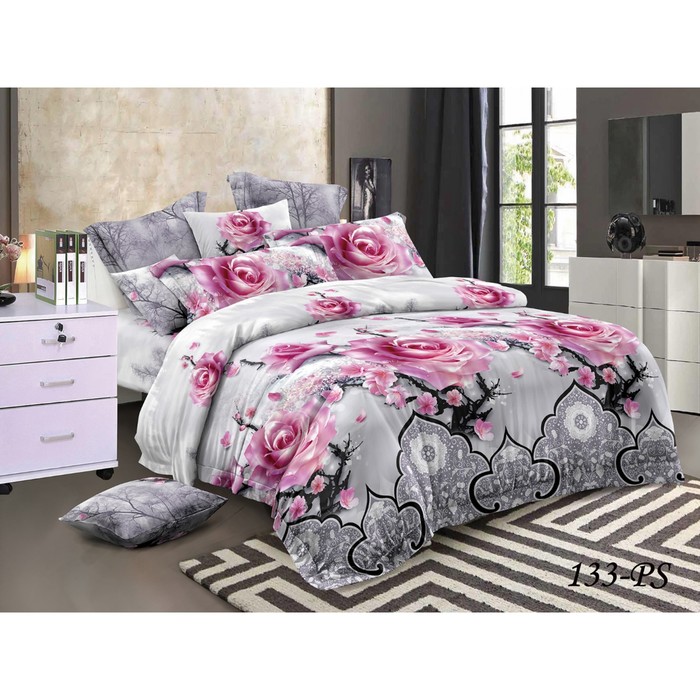 КПБ евро, 220х250 см, 200х220 см, 50х70 см, 70х70 см по 2 шт., полисатин 31/133-PS