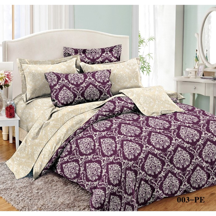 КПБ 1,5 сп., 150х220 см, 145х215 см, 70х70 см-2 шт., поплин 15/003-PE