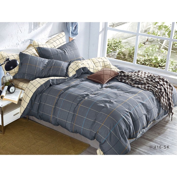 КПБ евро, 230х250 см, 200х220 см, 50х70 см, 70х70 см по 2 шт., сатин 31/416-SK