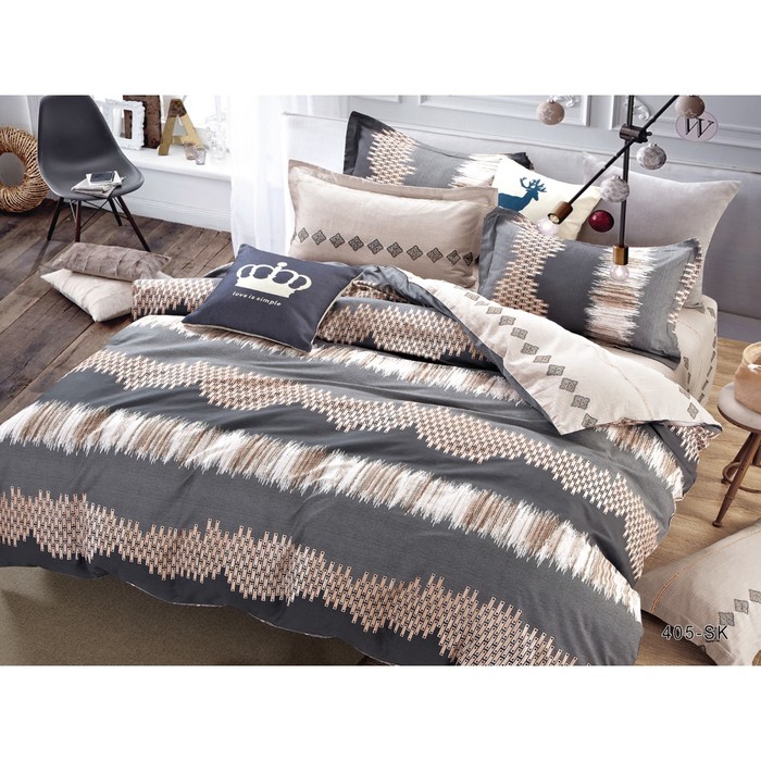 КПБ дуэт, 230х250 см, 150х210 см-2 шт., 50х70 см, 70х70 см по 2 шт., сатин 41/405-SK