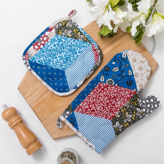 Набор для кухни (рукавичка- прихватка, прихватка) Рукодельница, бязь 125г/м, хл100%