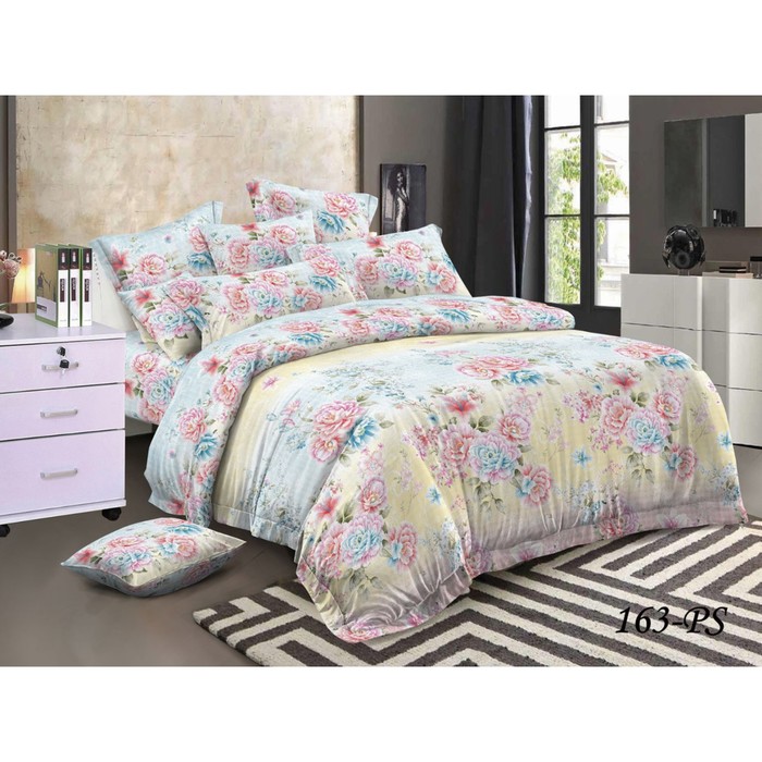 КПБ 1,5 сп., 160х220 см, 150х210 см, 70х70 см-2 шт., полисатин 15/163-PS