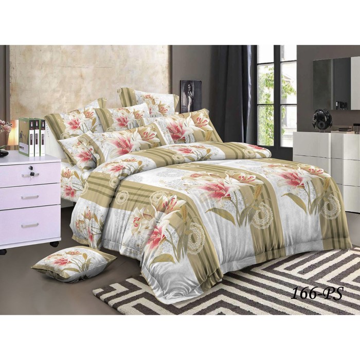 КПБ 1,5 сп., 160х220 см, 150х210 см, 70х70 см-2 шт., полисатин 15/166-PS