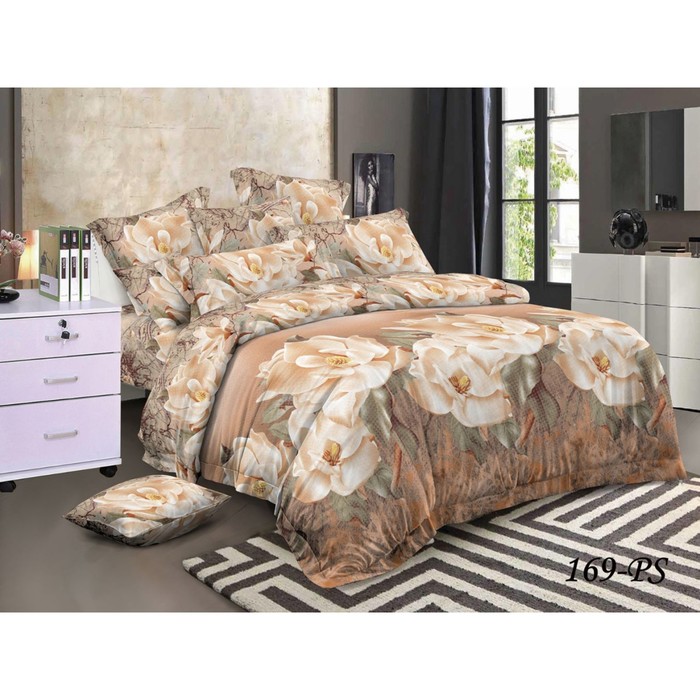 КПБ 1,5 сп., 160х220 см, 150х210 см, 70х70 см-2 шт., полисатин 15/169-PS