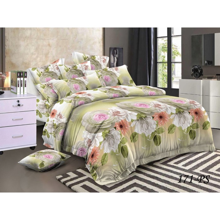 КПБ 2 сп., 220х240 см, 180х210 см, 70х70 см-2 шт., полисатин 20/171-PS