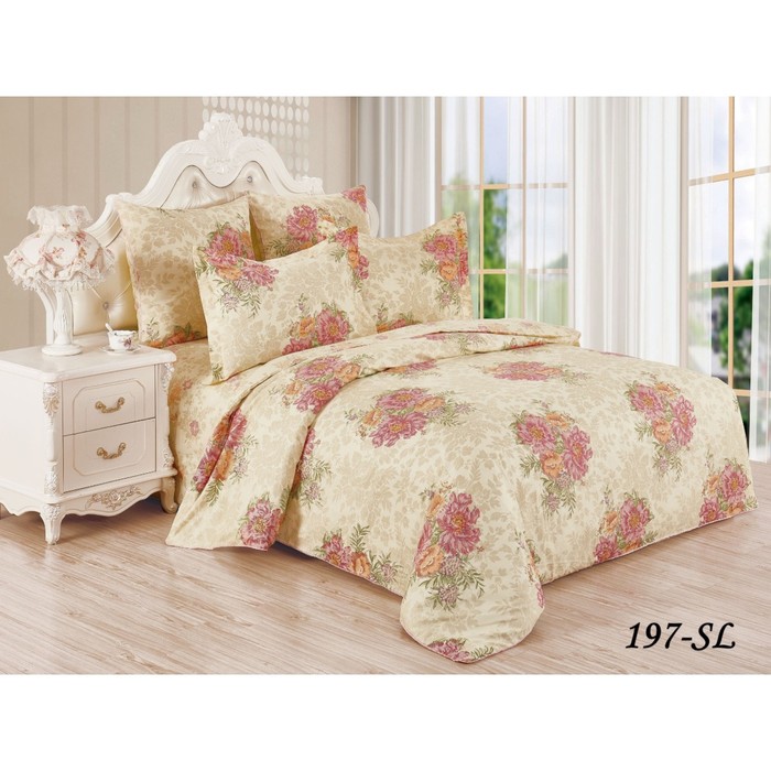 КПБ 1,5 сп, 150х220 см, 145х215 см, 70х70 см-2 шт., сатин 15/197-SL