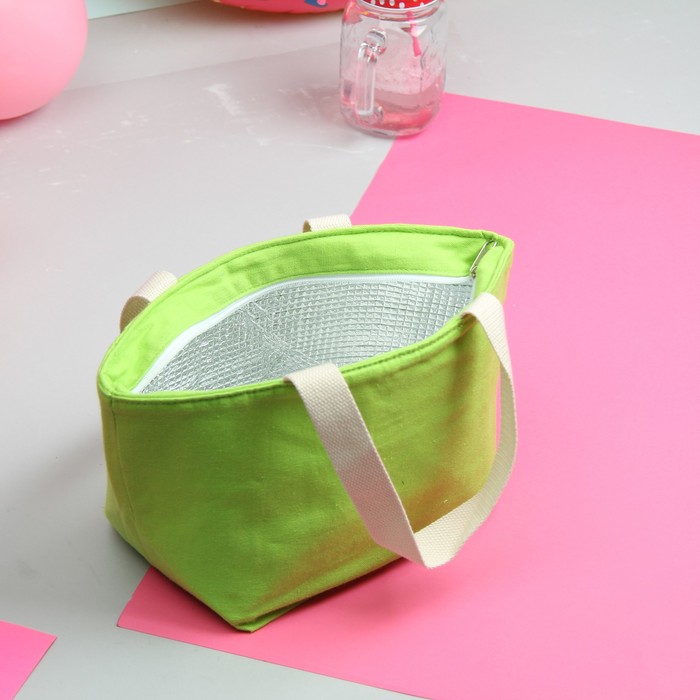 Термосумка, отдел на молнии, цвет зелёный