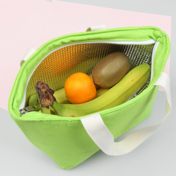 Термосумка, отдел на молнии, цвет зелёный