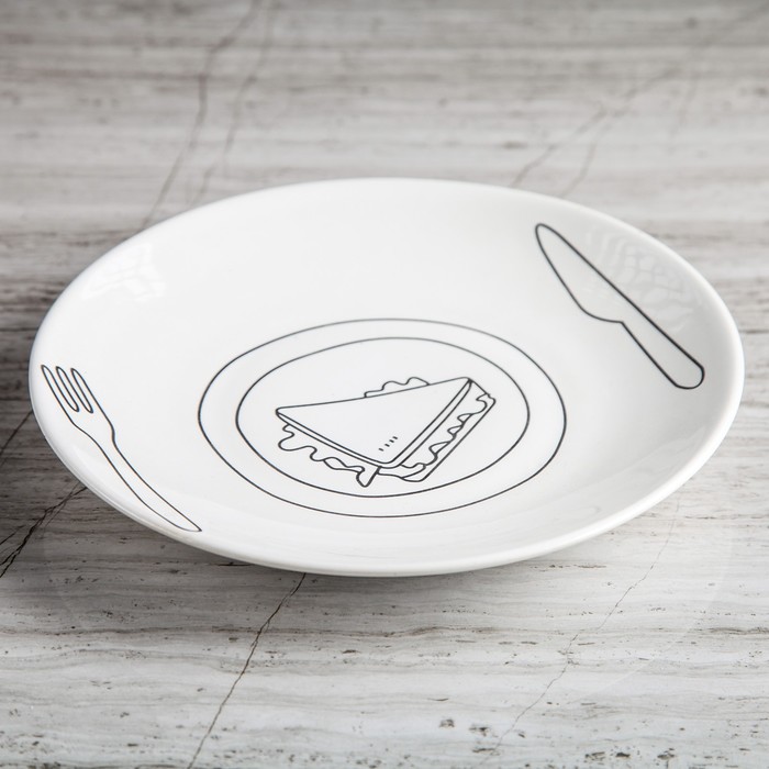 Тарелка "Сэндвич" плоская, 19,5 см