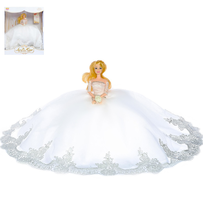 Кукла модель "Милена" в свадебном платье с аксессуарами