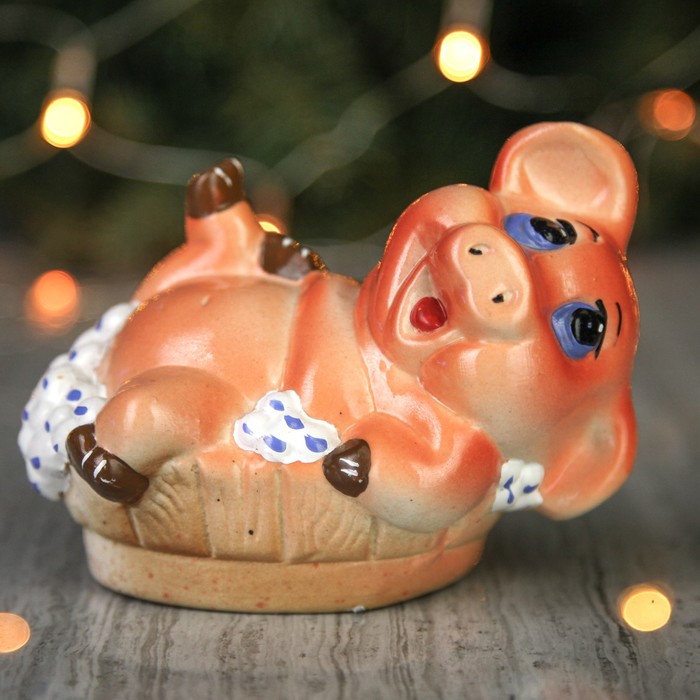 Копилка "Свин в корыте" 12 см