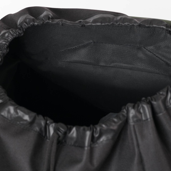 Рюкзак туристический "Большой Лесной", отдел на шнурке, 3 наружных кармана, цвет чёрный/зелёный