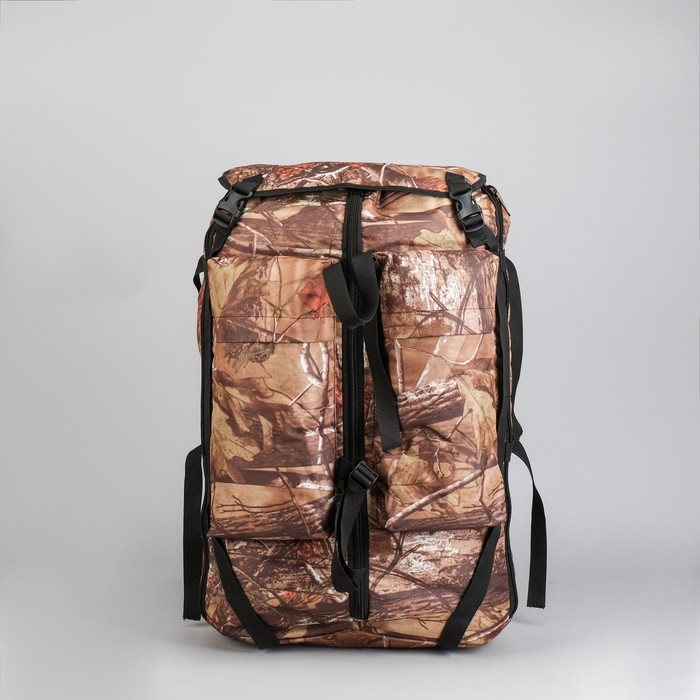 Рюкзак туристический "Ягодный", 55 л, с расширением, отдел на шнурке, наружный карман, цвет камуфляж Лес