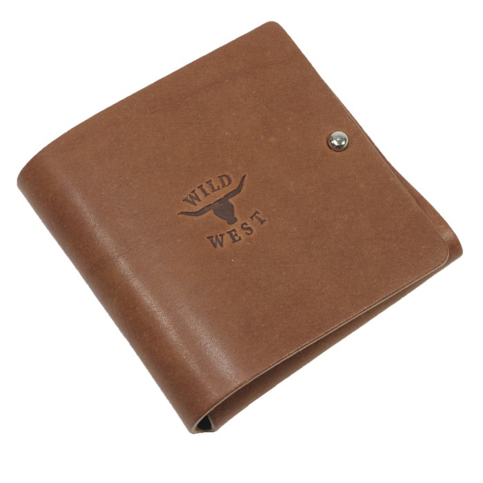 Кошлёк муж., кнопка, натуральная кожа, цвет коричневый