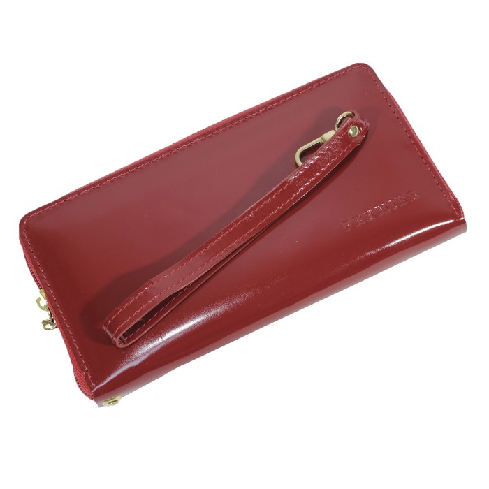 Кошелёк женский на молнии, 2 отдела для купюр, для монет, для кредитных карт, цвет красный