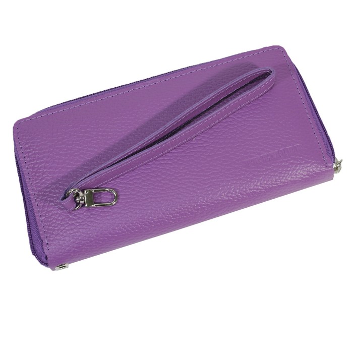 Кошелёк женский на молнии, 1 отдел для купюр, для монет, для кредитных карт, цвет фиолетовый