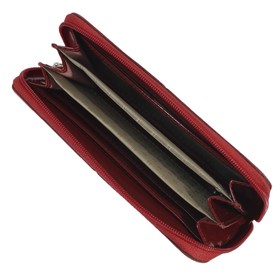 

Кошелёк женский на молнии, 3 отдела для купюр, для кредитных карт, цвет красный