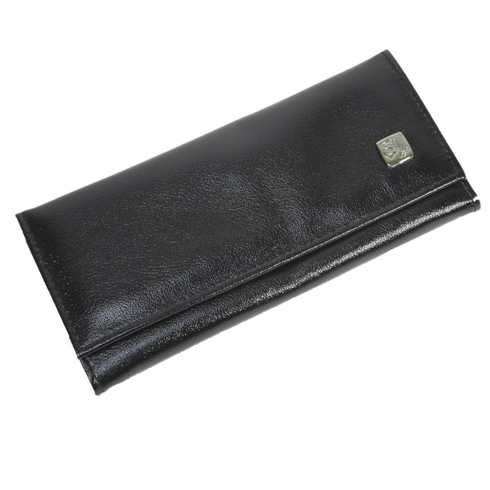 Кошелёк женский на кнопке, 2 отдела для купюр, для монет, для кредитных карт, цвет чёрный