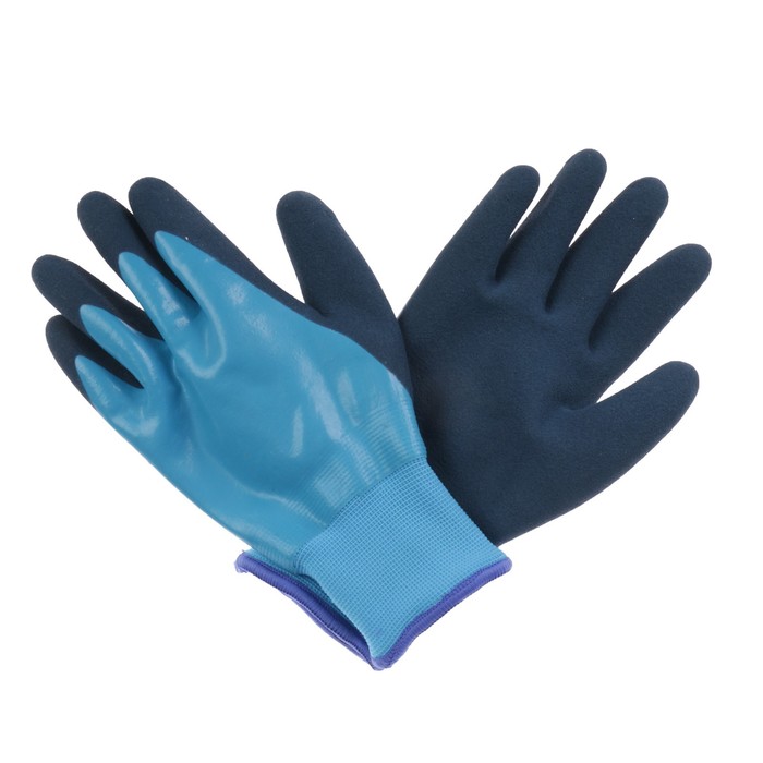 Перчатки нейлоновые, утеплённые до -30°С, с двойным латексным обливом, размер 10