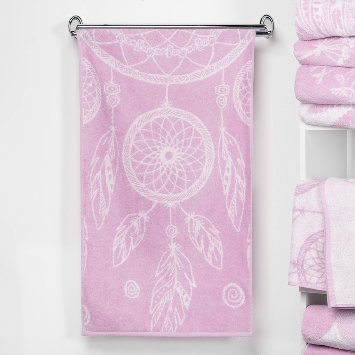 Полотенце махровое "Этель" Ловец снов, цвет лаванда, 50х90 см, 100% хл, 420 г/м²
