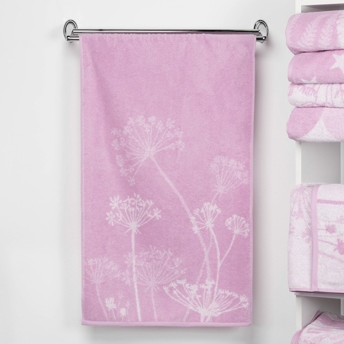 Полотенце махровое "Этель" Зонтики, цвет лаванда, 70х130 см, 100% хл, 420 г/м²