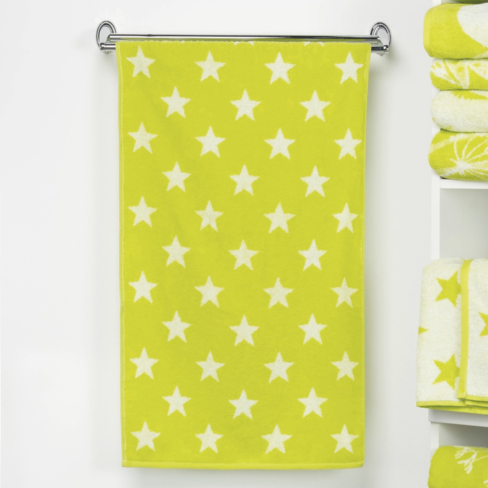Полотенце махровое "Этель" Звездопад, цвет лайм, 70х130 см, 100% хл, 420 г/м²