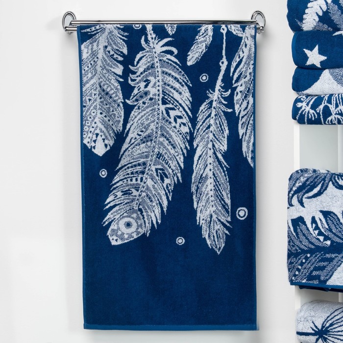 Полотенце махровое "Этель" Легкость, цвет сапфир, 70х130 см, 100% хл, 420 г/м²