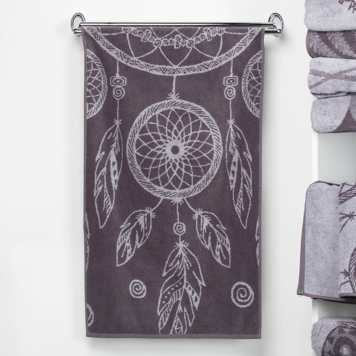 Полотенце махровое "Этель" Ловец снов, цвет дымка, 50х90 см, 100% хл, 420 г/м²