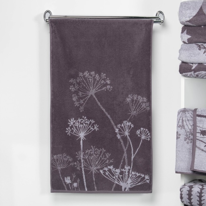 Полотенце махровое "Этель" Зонтики, цвет дымка, 70х130 см, 100% хл, 420 г/м²