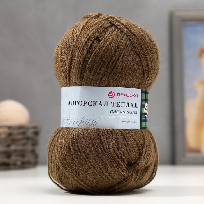 

Пряжа "Ангорская тёплая" 40% шерсть, 60% акрил 480м/100гр (478 защитный)