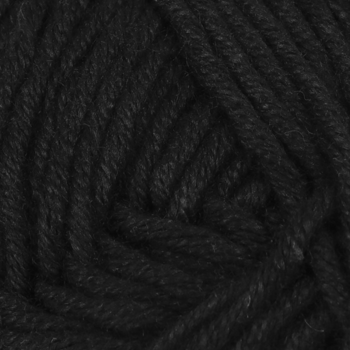 Пряжа "Лаконичная" 50% хлопок, 50% акрил 212м/100гр (02 чёрный)