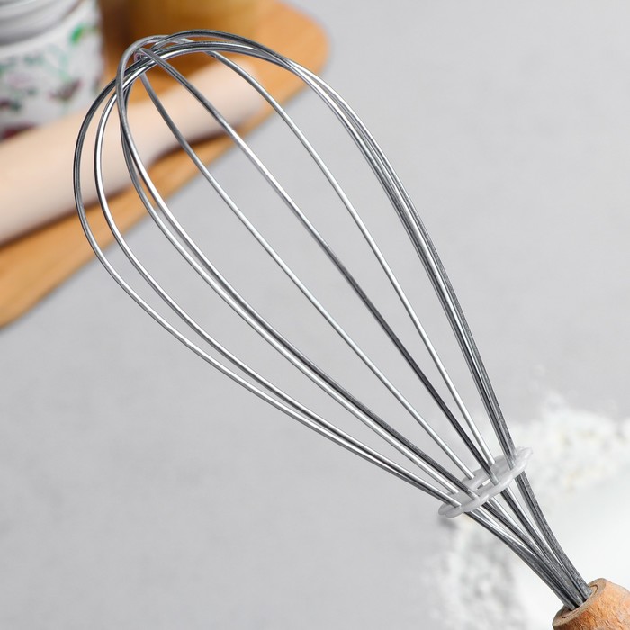 Венчик для взбивания с деревянной ручкой "Славянский", 27 см