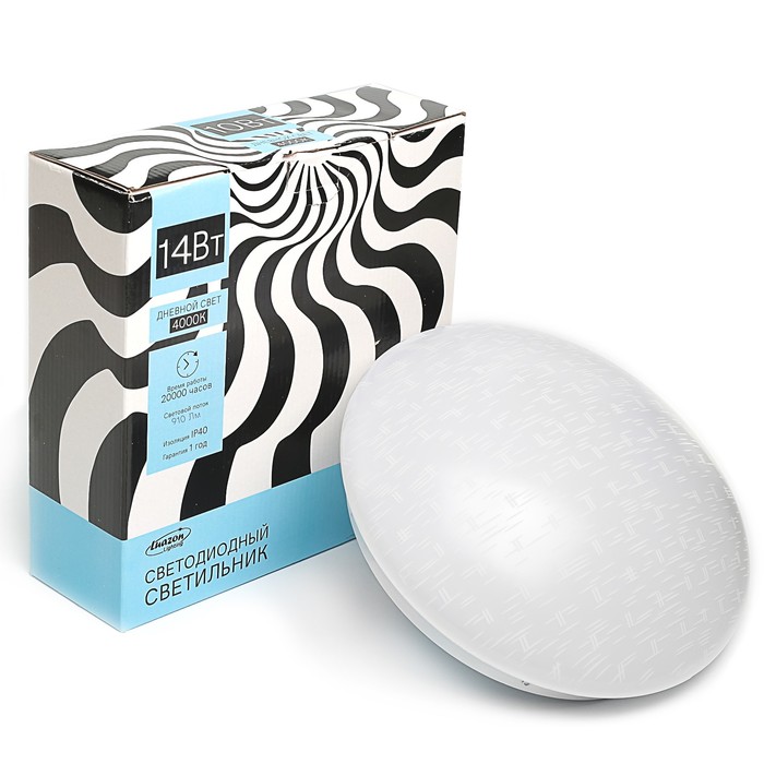 Светильник светодиодный Luazon Lighting E-05, 14 Вт,300 мм,910 Лм,4000К,IP40,220В "ОРНАМЕНТ"