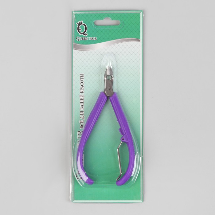 Кусачки для кутикулы, 1 пружина, 10см, рабочая область-8мм, цвет МИКС