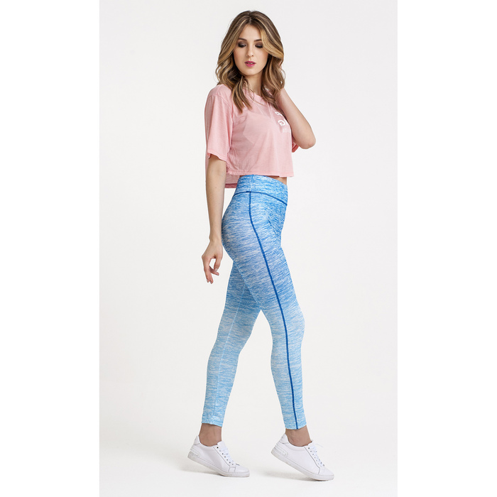 Легинсы женские спортивные 912-1 цвет голубой/бирюзовый, р-р 42-44, рост 170