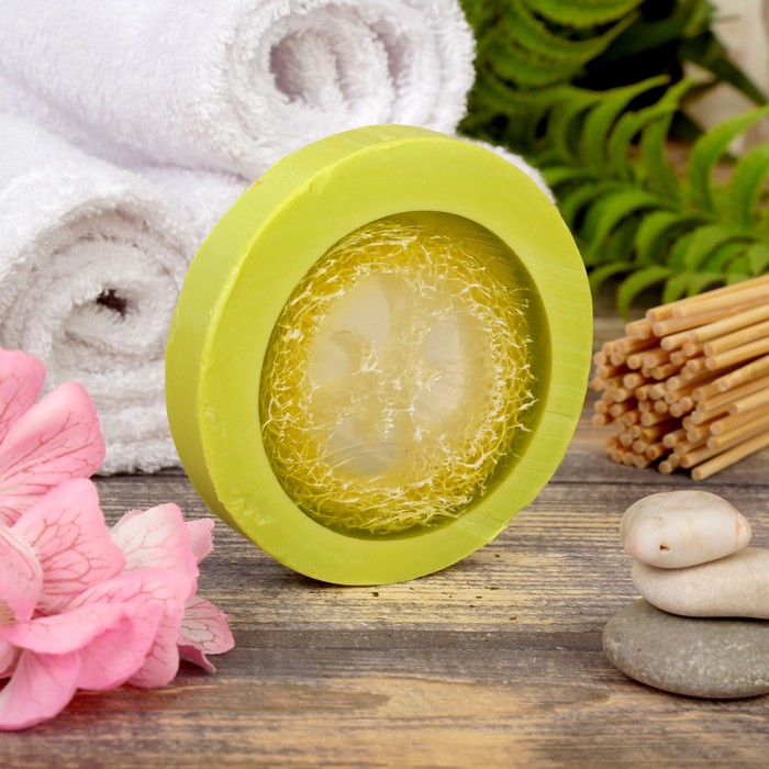 Мыло с мочалкой из люфы "Бамбук", "Добропаровъ", 80 гр